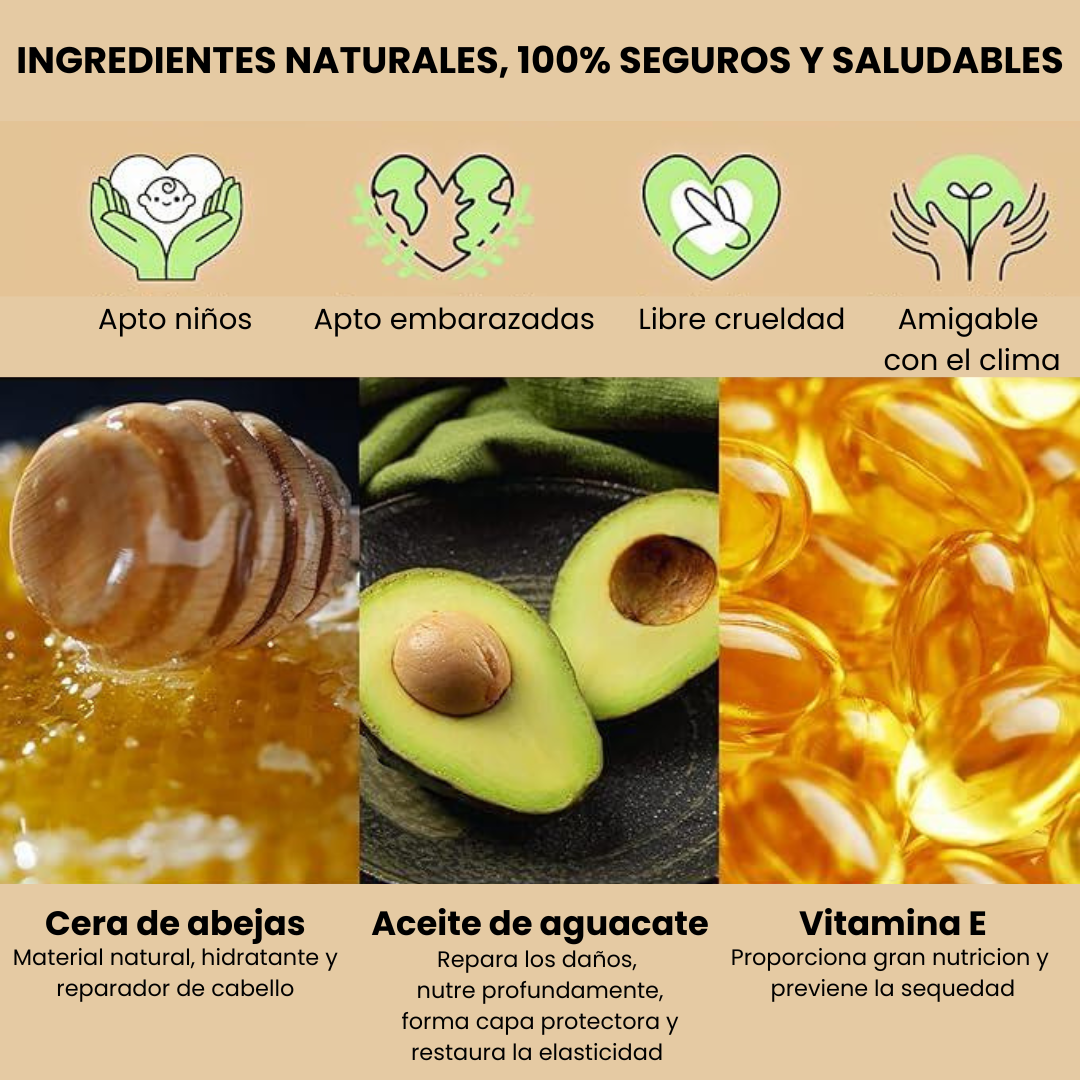 Ingredientes Wax Stick IKT - cera de abejas, aceite de aguacate y vitamina E