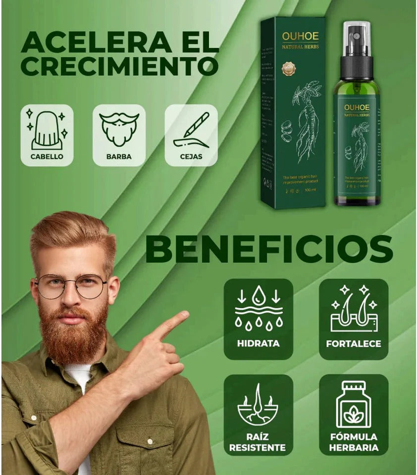 Beneficios del spray de ginseng orgánico - anticaída, fortalecimiento y crecimiento capilar