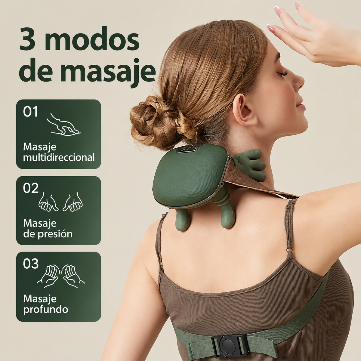 Masajeador cervical 4D con tres modos de masaje