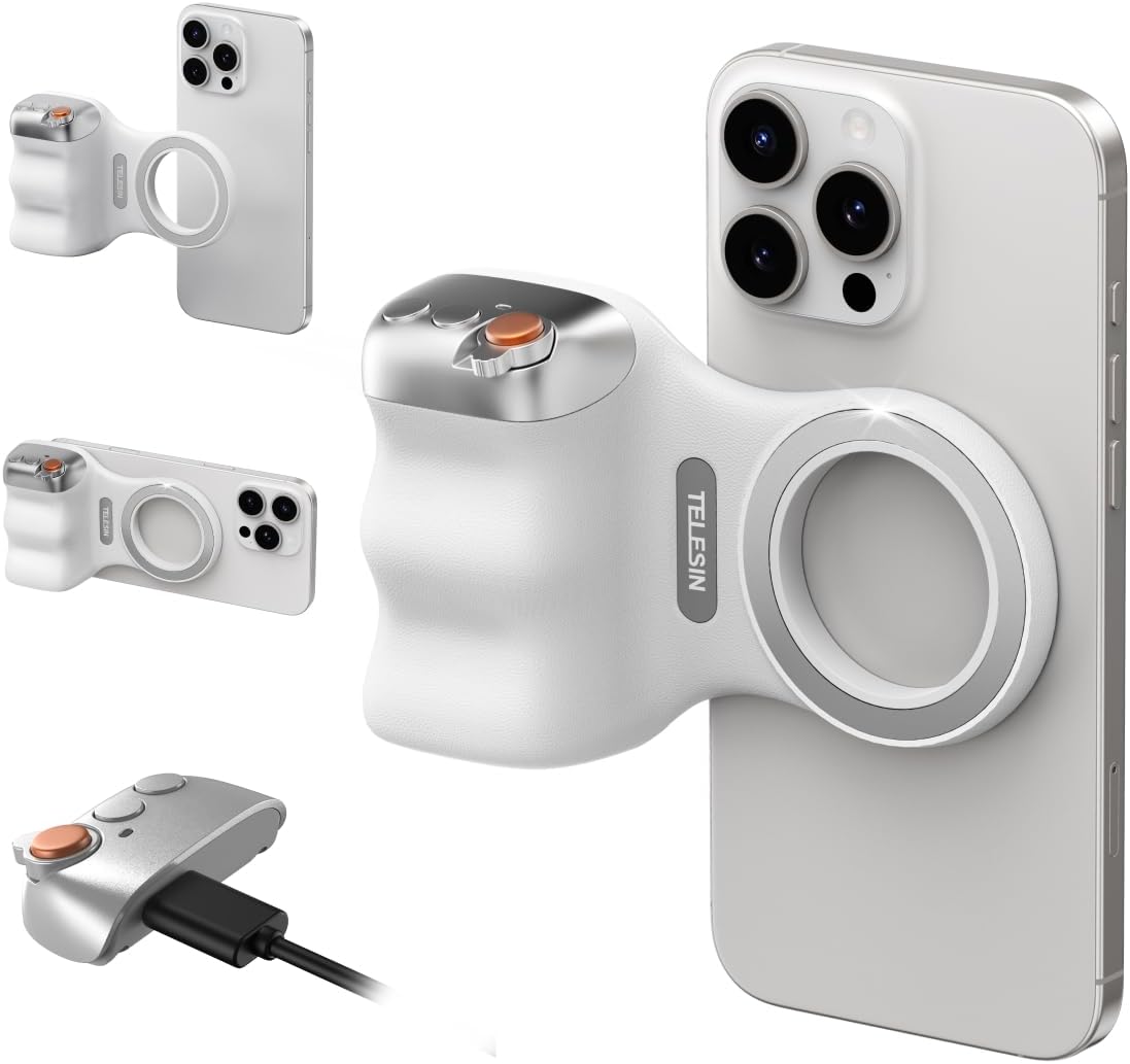 Grip magnético TELESIN con móvil en posición horizontal y vertical 360 grados