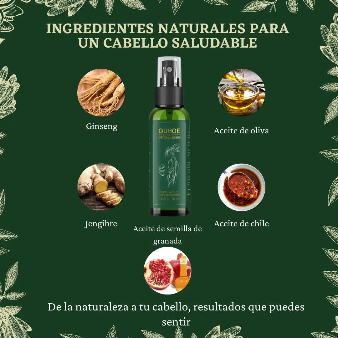 ngredientes y componentes naturales del spray capilar con ginseng orgánico 100ml