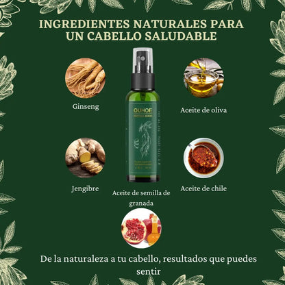 ngredientes y componentes naturales del spray capilar con ginseng orgánico 100ml
