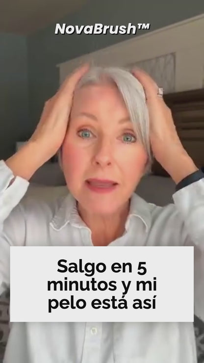 Salgo en 5 minutos y mi pelo está así — resultado real con NovaBrush cepillo alisador inalámbrico